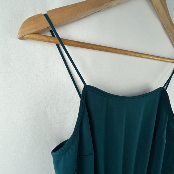 RW&CO Chic Teal Satin One-Piece Jumpsuit - X-Small XS - Picture 4 of 11
